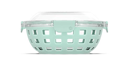 Ello Duraglass Baking Dish, 9x13-3Qt, Tropical Violet & DuraGlass Food Storage Glass Lunch Bowl - Meal Prep Container with Silicone Sleeve and Airtight Lid, 5 Cup, Yucca