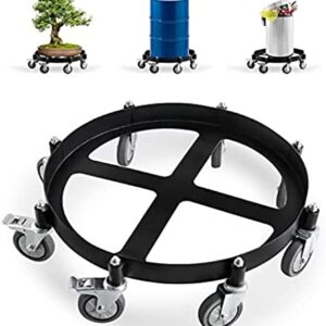55 Gallon Heavy Duty Plastic Drum Dolly – Durable Plastic Drum Cart 2000 Lb. Capacity- Barrel Dolly With 8 Swivel Casters Wheel,Black