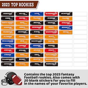 Fantasy Football Draft Board 2023-2024 Kit, Extra Large Board with 580 Player Labels, 2023 Top Rookie, Blank Label