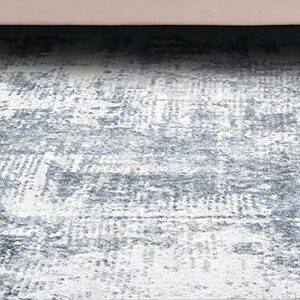 COZYLOOM Modern Rug 5' 3" x 7' 3" Indoor Abstract Area Rug Grey Distressed Floor Cover Indoor Accent Rug Low Profile Non-Shedding Throw Carpet for Living Room Bedroom Home Office Non Slip Floor Carpet