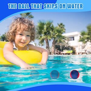 Chitidr 12 Pcs Water Jumping Ball and Disc Set 2 Inch Water Bouncing Ball Water Skipping Beach Ball 3 Inch Disc Beach Toys Skip Beach Games Sets for Kids Adults Outdoor Games Pool River Lake