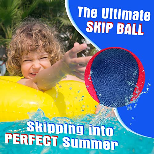 Chitidr 12 Pcs Water Jumping Ball and Disc Set 2 Inch Water Bouncing Ball Water Skipping Beach Ball 3 Inch Disc Beach Toys Skip Beach Games Sets for Kids Adults Outdoor Games Pool River Lake