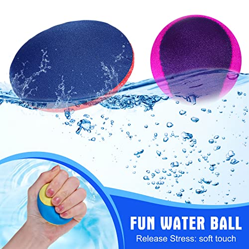 Chitidr 12 Pcs Water Jumping Ball and Disc Set 2 Inch Water Bouncing Ball Water Skipping Beach Ball 3 Inch Disc Beach Toys Skip Beach Games Sets for Kids Adults Outdoor Games Pool River Lake