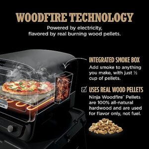 Ninja OO101 Woodfire 8-in-1 Outdoor Oven, Pizza Oven, 700°F High Heat Roaster, BBQ Smoker, Woodfire Technology, Pellets for Woodfire Flavor, Weather Resistant, Portable, Electric, Terracotta Red