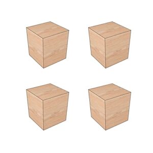 apdm 4 pack solid wood furniture legs, natural square wood furniture risers, wooden extenders for tables, sofas, armchairs, cabinets (5x5x5cm,5 cm taller)