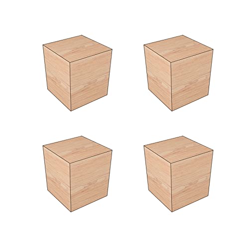 apdm 4 Pack Solid Wood Furniture Legs, Natural Square Wood Furniture Risers, Wooden Extenders for Tables, Sofas, Armchairs, Cabinets (5x5x5cm,5 cm Taller)