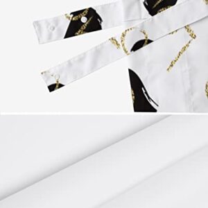 Tie-Up Valance Curtains for Window - Happy Valentine's Day Gold Love Black and White Heart Kitchen Valance - Light Filtering Valance Curtains Short Curtains with Adjustable Tie 42"x12"