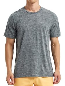 yuerd m&w 100% merino wool t-shirt mens short sleeve merino wool t shirts for men grey