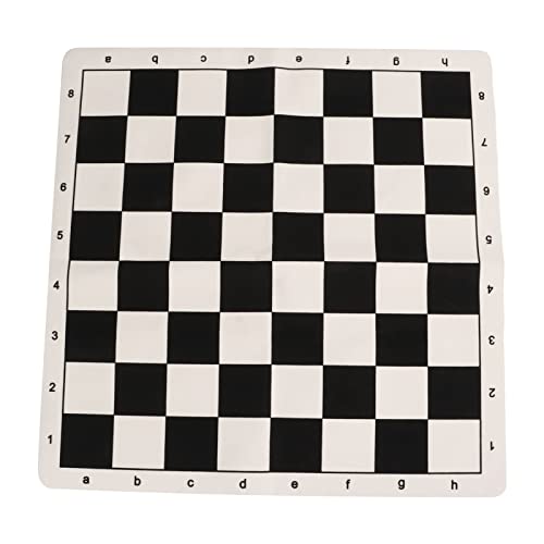 SPYMINNPOO Chess Set with Zipper Back Bag, Portable Faux Leather Black and White Checkerboard Set for Boys Girls