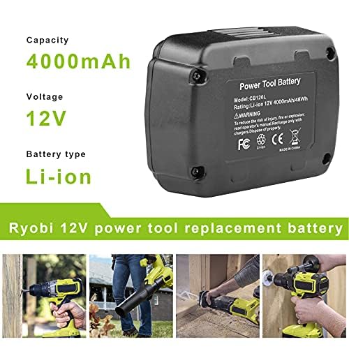 Fancy Buying 12v 4000mah Battery Compatible with Ryobi Cb120l Bs12ca Bid-1201 130503001 130503005 for Ryobi 12v Battery