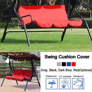 Zerone Swing Chair Cushion Cover, Garden Courtyard Outdoor Waterproof Polyester Taffeta 3 Seats Foldable Swing Chair Pad Hammock Seat Cushion Cover Gray, Black, Dark Blue, Red(Optional) (Red)