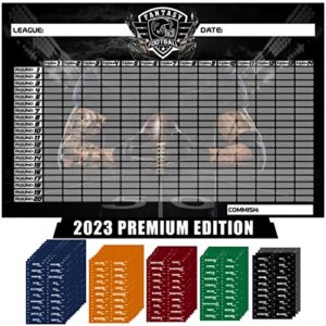 fantasy football draft board 2023 kit - 6 feet x 4 feet / 5 feet x 3 feet board with 14 teams 20 rounds & 650+ player sticker labels (5 feet x 3 feet)