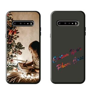 gsdmfunny custom customize picture text phone cases for lg v60 thinq 5g personalized photo protective phone cases compatible with lg v60 thinq 5g soft black tpu phone case gifts