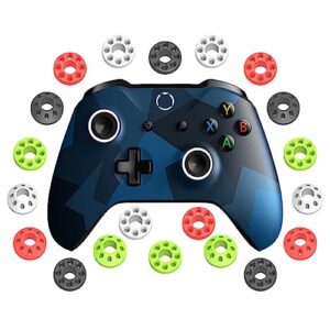 murciful silicone soft precision rings aim assist rings motion control compatible with playstation 5,playstation 4,xbox, xbox one,xbox series x,pc gamepads,power a（5 black 5 white 5 red 5 green）