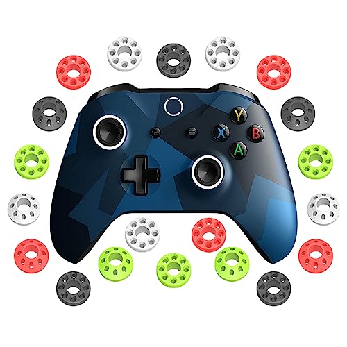 Murciful Silicone Soft Precision Rings Aim Assist Rings Motion Control Compatible with Playstation 5,Playstation 4,Xbox, Xbox one,Xbox Series X,Pc Gamepads,Power A（5 Black 5 White 5 red 5 Green）