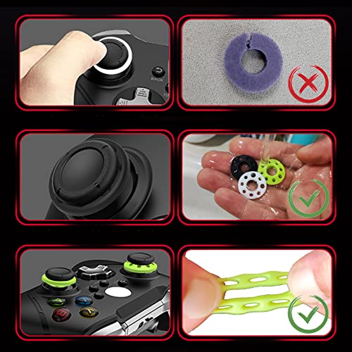 Murciful Silicone Soft Precision Rings Aim Assist Rings Motion Control Compatible with Playstation 5,Playstation 4,Xbox, Xbox one,Xbox Series X,Pc Gamepads,Power A（5 Black 5 White 5 red 5 Green）