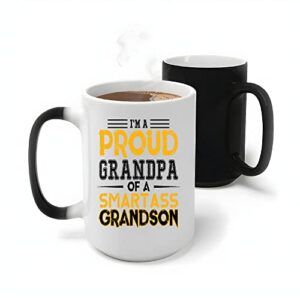 fathers day gift for proud grandpa of witty smart grandson 11oz 15oz color changing mug
