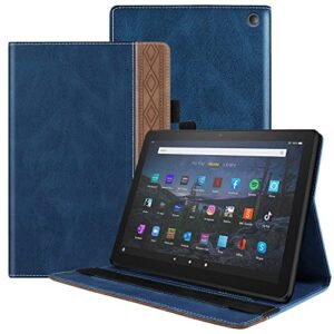 gusari tablet pc case compatible with kindle fire 7 tablet case 2022 12th pu leather case protect case adjustable fixing strap bracket card slot shockproof tablet pc case tablet cover (color : blue)