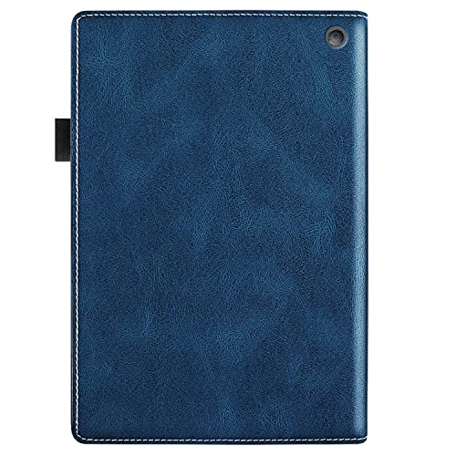 GUSARI Tablet PC case Compatible with Kindle Fire 7 Tablet Case 2022 12th PU Leather Case Protect Case Adjustable Fixing Strap Bracket Card Slot Shockproof Tablet PC Case Tablet Cover (Color : Blue)