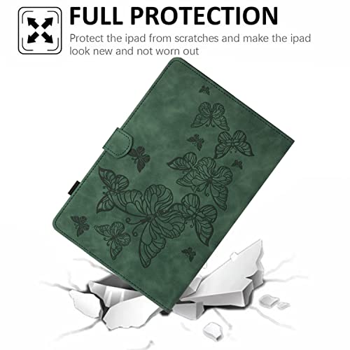 Tablet PC Case Compatible with Kindle Fire 7 2022 Release 7inch,Vintage Premium Leather Case Folding Stand Folio Cover Protective Cover with Card Slot/Auto Sleep Wake Tablet home ( Color : Green )