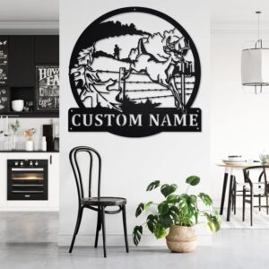 INDOCHI Custom Buck Deer Metal Wall Art, Personalized Buck Deer Name Sign Decoration For Room, Buck Deer Home Decor, Custom Buck Deer