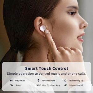 Wireless Earbuds,Bluetooth 5.3 Headphones Build in Noise Cancelling, Bluetooth Earbuds With LED Power Display, Hi-Fi Stereo, Touch Control, Waterproof/Sweatproof Wireless Headphones for iOS/Android