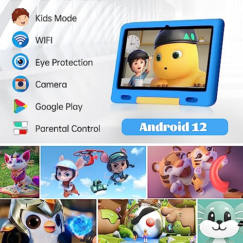 ROWT Kids Tablet, 10-Inch Tablet for Kids, 2GB+32GB Android 11 Kids Tablets with Case, WiFi, Parental Control Mode, Dual Camera, Google Services, 1-Year Warranty (Blue)