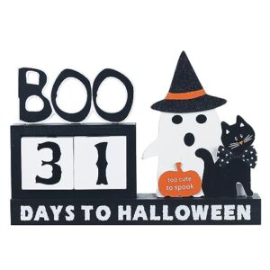 halloween decorations indoor, decspas wooden halloween countdown calendar halloween decor, movable numeral block ghost cat hocus pocus decorations, boo days to halloween sign gothic decor for home