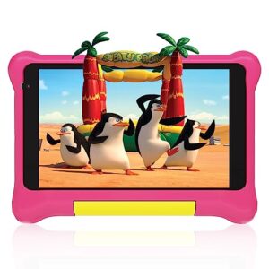 anyway.go kids tablet 7 inch tablet for kids android 12 tablet 2gb 32gb children learning tablet, parent controls, dual camera, kidoz pre-installed tablet kids with case