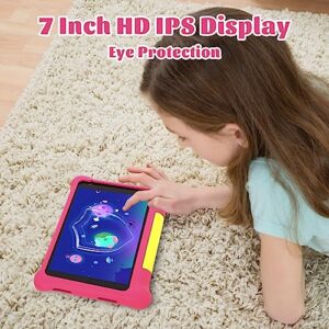 ANYWAY.GO Kids Tablet 7 inch Tablet for Kids Android 12 Tablet 2GB 32GB Children Learning Tablet, Parent Controls, Dual Camera, Kidoz Pre-Installed Tablet Kids with Case