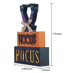 Halloween Decorations Indoor, MEETYAMOR 3-Layered Legs Block Halloween Decor, LED Halloween Lights HOCUS POCUS Sign Hocus Pocus Decorations for Home, Gothic Decor for Halloween Party Decorations