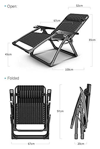 HOUKAI Household Stools Office Desk Chair Zero Gravity Patio Loungers Folding Camping Recliner Chair Sun Loungers Lawn Outdoor Office Beach Portable Garden Chair Supports 200Kg Black Very Practical
