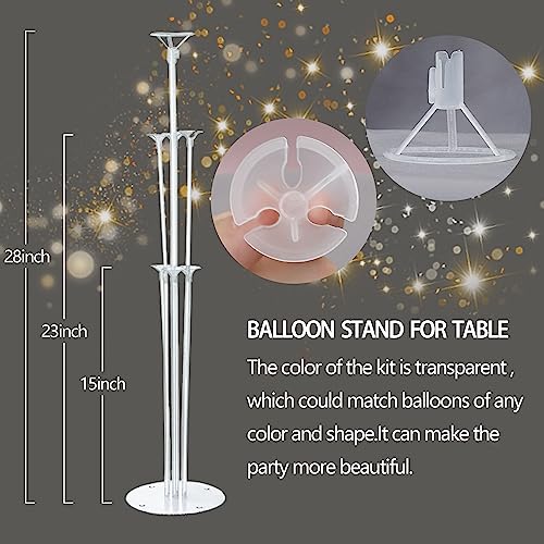 4 Sets Balloon Stands Kit For Table Purple Gold Balloons Holder Sticks With Base Centerpiece Birthday Party Baby Shower Wedding Decoration