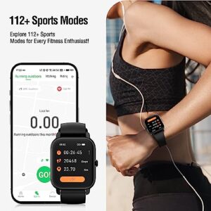 Smart Watch Answer/Make Calls, 1.85” HD Fitness Tracker Watch Heart Rate Sleep Monitor, Activity Tracker Smartwatch Pedometer, 112 Sports Modes, IP68 Waterproof Smart Watches for Men Women Android IOS
