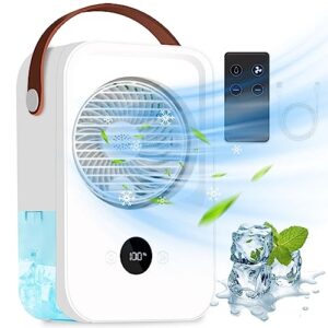 evaporative portable air conditioner with touch screen remote control, 650ml water tank, display prower air cooler conditioner, 4 speeds quiet portable air conditioners for car, bedroom, living room