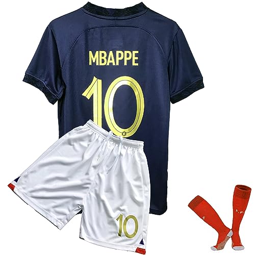 Soccer Jerseys for Boys Girls Jersey Kids Football Youth Jerseys Gift Kit 3 Piece Set (Dark Blue, 26 (10-11years))