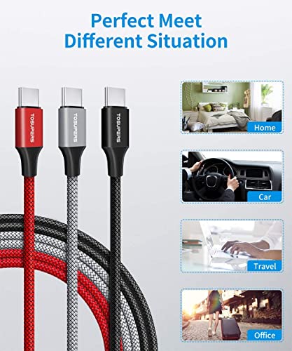 USB C Cable [3ft, 3-Pack], USB to USB C Cable 3A Fast Charging USB Type C Cable Braided android Charger Cord for Samsung Galaxy S23 S22 S21 S20 S10 S9 Z Fold Flip, Note 20 10 Ultra 5G, Pixel, LG, Moto