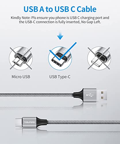 USB C Cable [3ft, 3-Pack], USB to USB C Cable 3A Fast Charging USB Type C Cable Braided android Charger Cord for Samsung Galaxy S23 S22 S21 S20 S10 S9 Z Fold Flip, Note 20 10 Ultra 5G, Pixel, LG, Moto