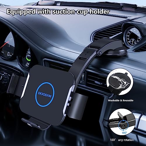 DOODBI 15W Wireless Car Charger Mount for Galaxy Z Fold 5/4/3 car Mount/Accessories,Fast Charging Phone Holder for Samsung S23 22 Ultra,iPhone 14/13/12 Series[with QC 3.0]