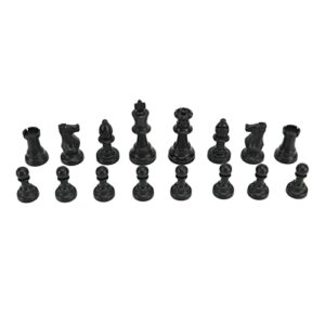 DAUERHAFT International Chess Set, 32Pcs Chess Pieces Portable PU Leather Chessboard Chess Set with Storage Bag, Non Slip Bottom Board Game Set, for Outdoor Camping