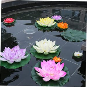 Mipcase 28 Pcs Lotus Decoration Flowers Plants Flower Embellishments Flower Centerpieces Beautiful Flower Props Realistic Water Leaves Lilly Pads Floating Flowers Floating Lotus-Flower