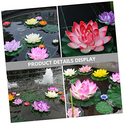 Mipcase 28 Pcs Lotus Decoration Flowers Plants Flower Embellishments Flower Centerpieces Beautiful Flower Props Realistic Water Leaves Lilly Pads Floating Flowers Floating Lotus-Flower