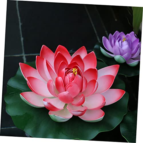 Mipcase 28 Pcs Lotus Decoration Flowers Plants Flower Embellishments Flower Centerpieces Beautiful Flower Props Realistic Water Leaves Lilly Pads Floating Flowers Floating Lotus-Flower