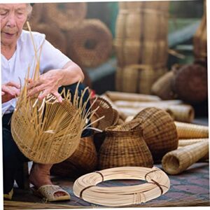 GANAZONO 1 Roll Woven Rattan Chair Outdoor Rattan Furniture Storage Baskets Wicker Basket Weaving Rattan Table Knit Rattan Basket Round Reed DIY Rattan Chair Repair Material Rattan Webbing