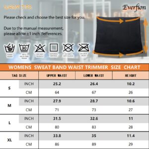 Everfion Sweat Band Waist Trainer for Women Lower Belly Fat,Hot Shapers Wrap Waist Trimmer for Women