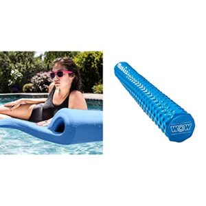 texas recreation ultimate swimming foam pool floating mattress, bahama blue, 2.25” thick & wow world of watersports 17-2060b first class soft dipped foam pool noodle