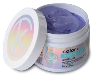 keracolor color + treatment platinum - highly pigmented semi-permanent color masque for vibrant, hydrated hair, 11 fl oz