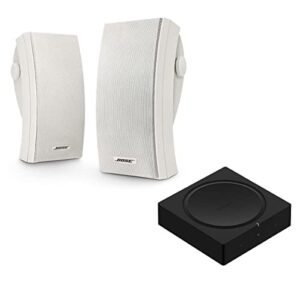 bose 251 outdoor environmental speakers, white, with sonos amp 2.1 channel amplifier