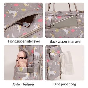 MEYTEILAY Diaper Bag Tote Baby Changing Bag Portable Waterproof Splashproof and Large Capacity with Shoulder Strap Stroller hooks（Flower Black）