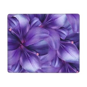7 x 9 in mouse pad purple lily flowers print gaming mouse mat anti-slip rubber mousepad for home office